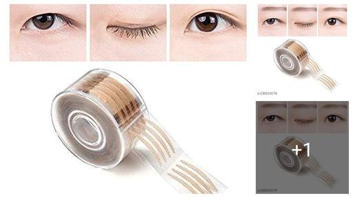 MKS WORLD 600 Pcs eyelid tape for double eyelid invisible waterproof , eyelid tape for hooded eyes Makeup Eyelid tape tools Sticker Strips with fork(Beige)