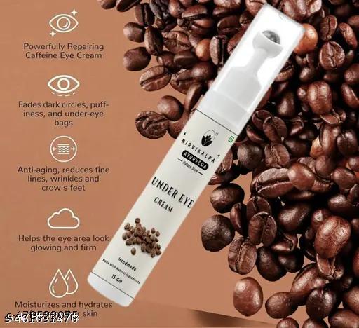 Under Eye Cream Gel for Dark Circles with Vitamin E, & Coffee | Users Saw Reduced Dark Circles, Reduces Puffiness & Fine Lines | Cooling Massage Roller (PACK OF 1 ROLLER 15 ML) - Abnlas Women’s Daily-Use Beauty & Self-Care
