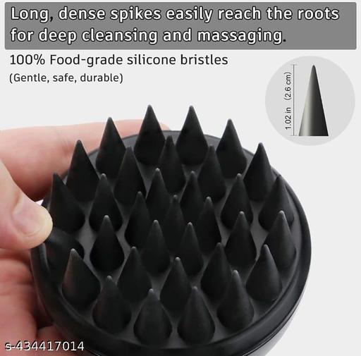 Hair Scalp Massager, Soft Silicone Shampoo Brush for Hair Growth, Dandruff Removal & Scalp Cares, Scalp Scrubber Exfoliator for Wet Dry Curly Hair, Women, Men, Kids, Pets Shower (Black) - Abnlas Women’s Daily-Use Beauty & Self-Care