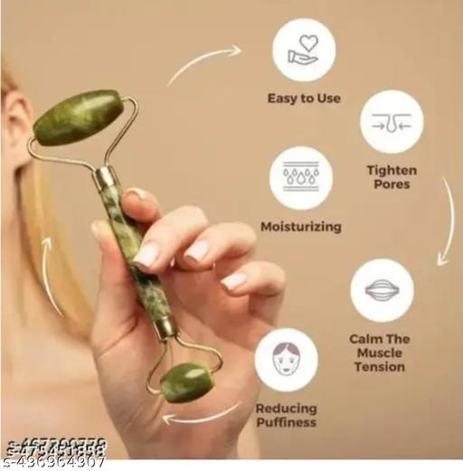 Face Jade Stone Roller Massager with Gua Sha Jade Stone | Hair Scalp Massager Shampoo Brush | Jade Stone Roller + Gua Sha + Shampoo Scalp Brushl - Abnlas Women’s Daily-Use Beauty & Self-Care
